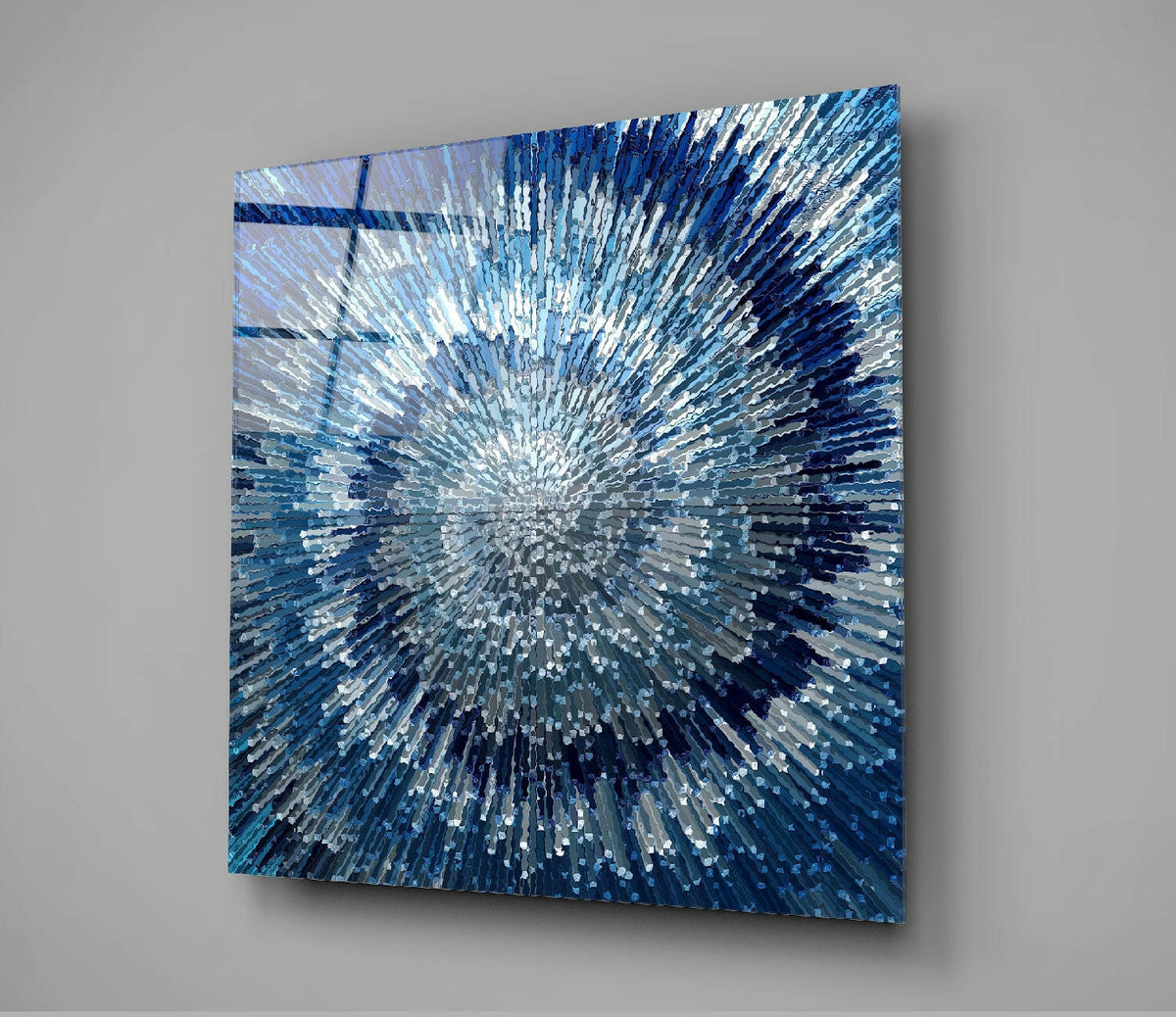 Cycle d'art mural en verre bleu