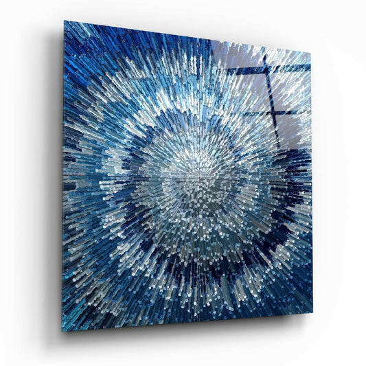 Cycle d'art mural en verre bleu