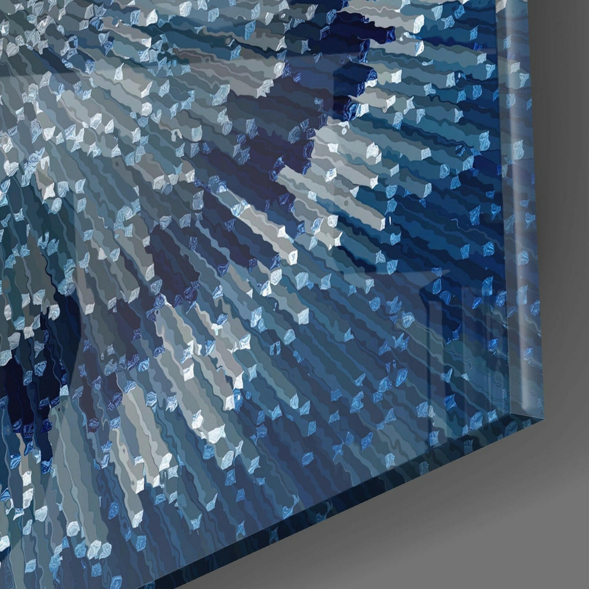 Cycle d'art mural en verre bleu