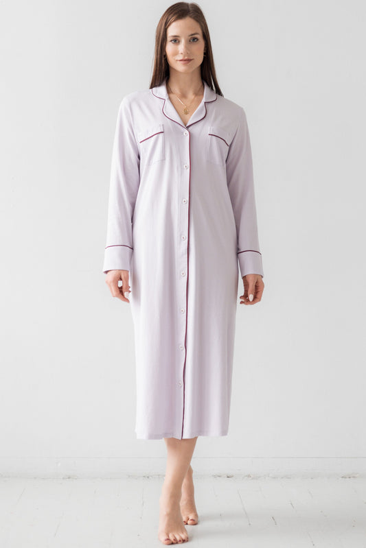 Chemise de nuit longue en coton Pima