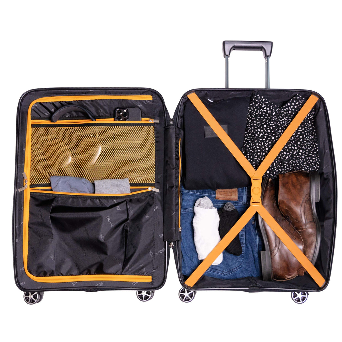 24-Inch Black Hardcase Spinner Suitcase