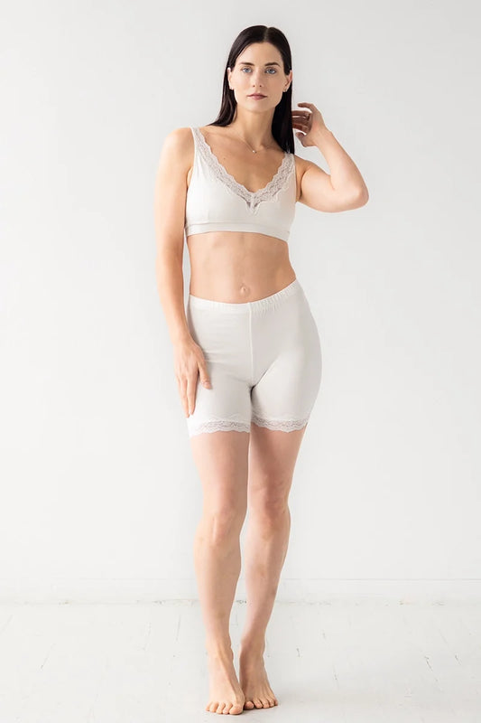 Short de cycliste en dentelle de coton Salua