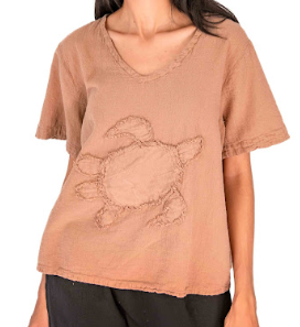 Women's Cotton Gauze Turtle Design Top