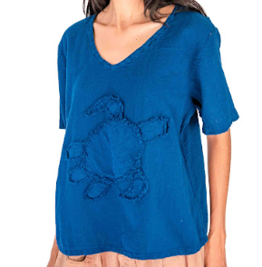 Women's Cotton Gauze Turtle Design Top