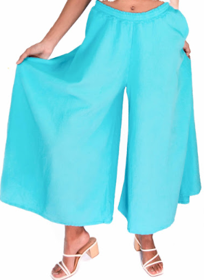 Blanche Cotton Gauze Wide-Leg Pants