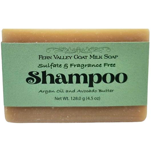 Handmade Goat Milk Shampoo Bar |  Argan Oil & Avocado Butter | Fragrance-Free