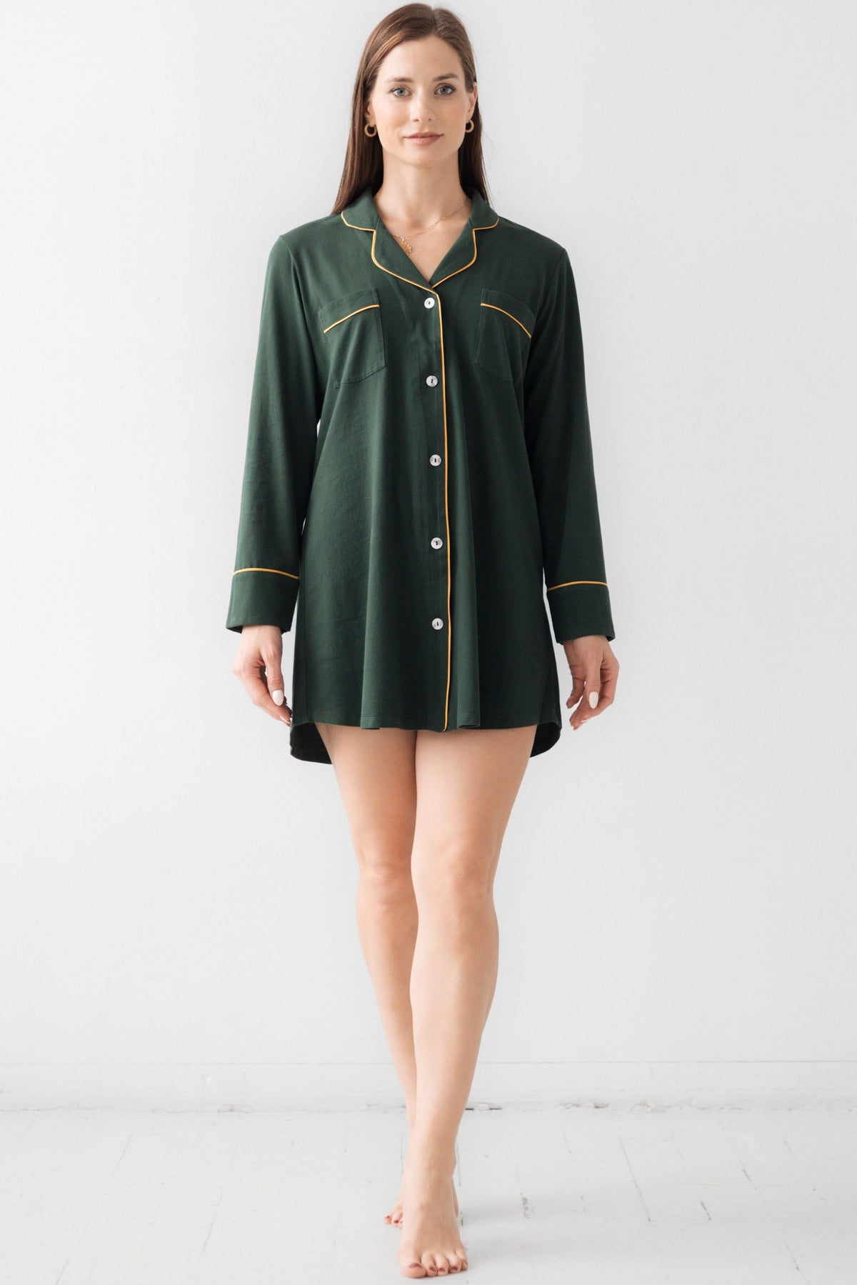 Classic Luxury Sleep Shirt in Brushed Pima Cotton