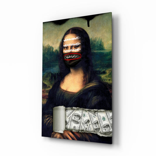 Tableau mural en verre Mona Lisa moderne || Collection Designer