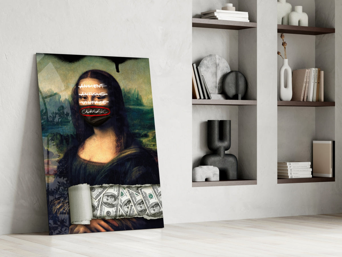 Tableau mural en verre Mona Lisa moderne || Collection Designer