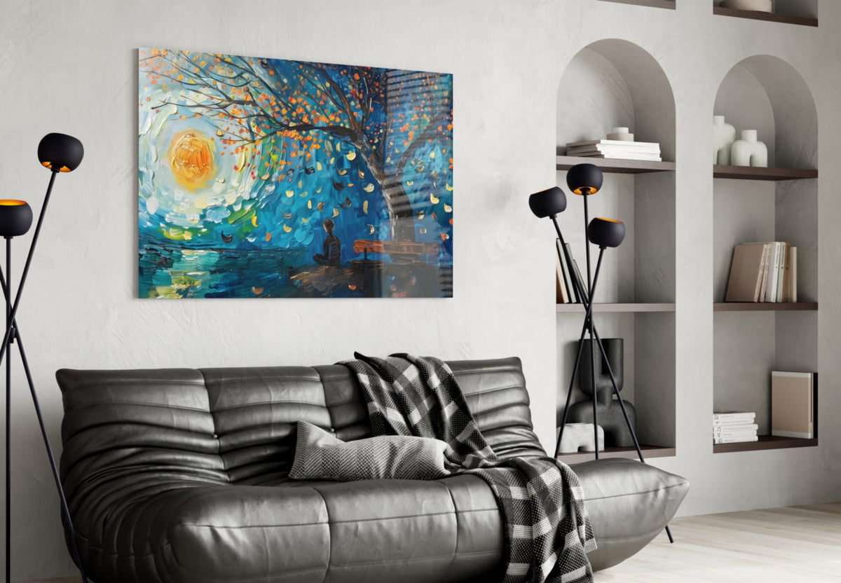 Art Mural en Verre Solitude et Paix || Collection Designer