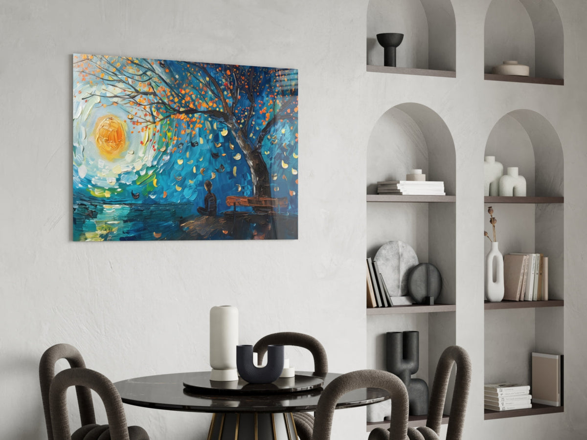 Art Mural en Verre Solitude et Paix || Collection Designer