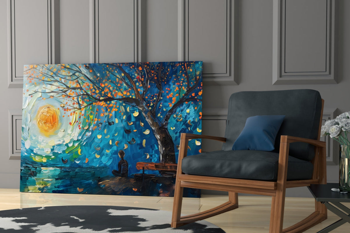 Art Mural en Verre Solitude et Paix || Collection Designer
