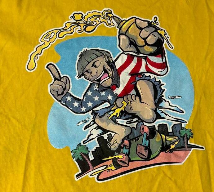 Thats Right! T-shirt Skateboard Mustard Do a Kick Flip Tee M