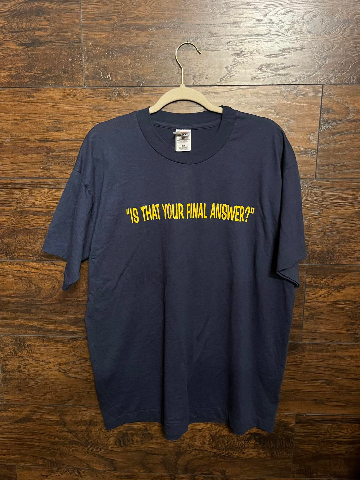 T-shirt « Dieu, qui veut gagner des millions ? » Émission de télévision, taille XL