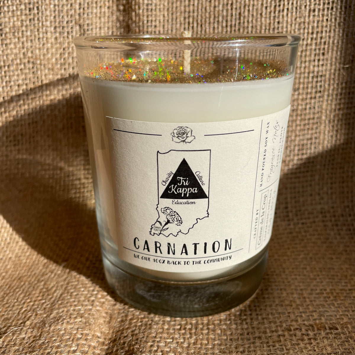 Tri Kappa Carnation Soy Candle, 13.5 oz