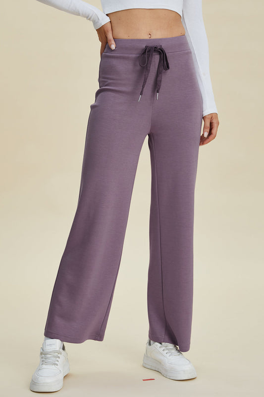 Pantalon large à cordon de serrage Basic Bae en tissu Scuba taille réelle