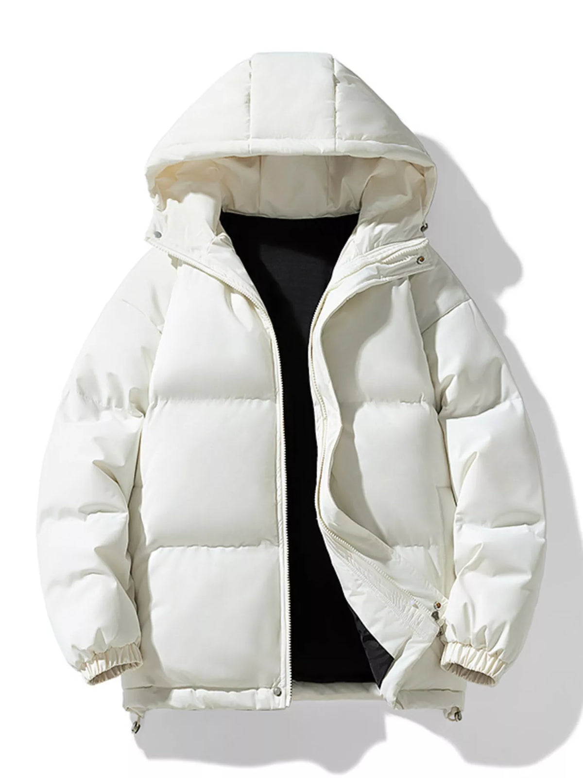 Doudoune à capuche grande taille pour homme avec ourlet à cordon de serrage