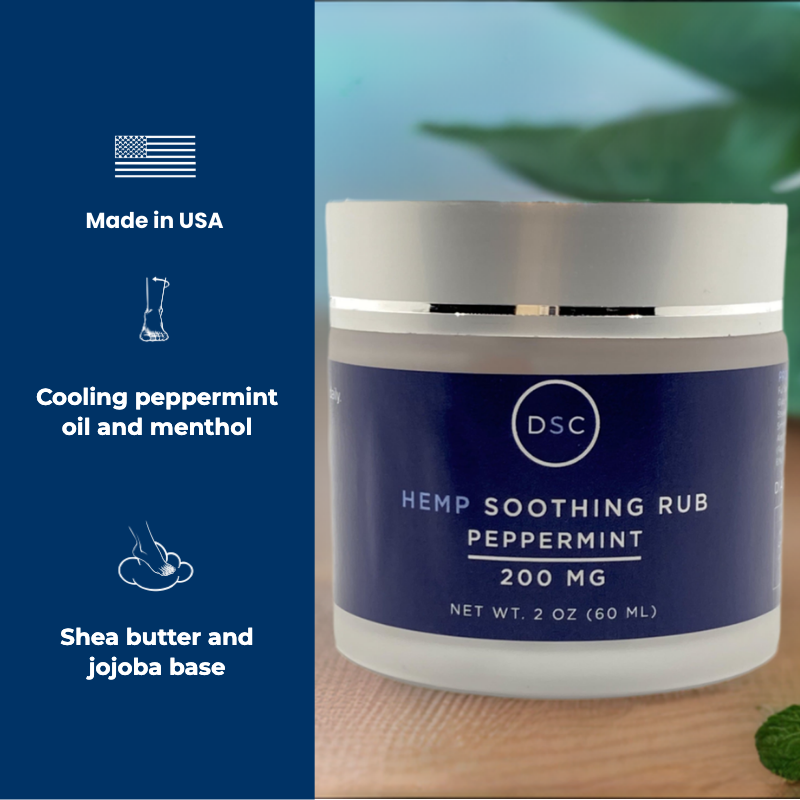 Crème rafraîchissante au chanvre et à la menthe poivrée pour les pieds et les jambes DSC