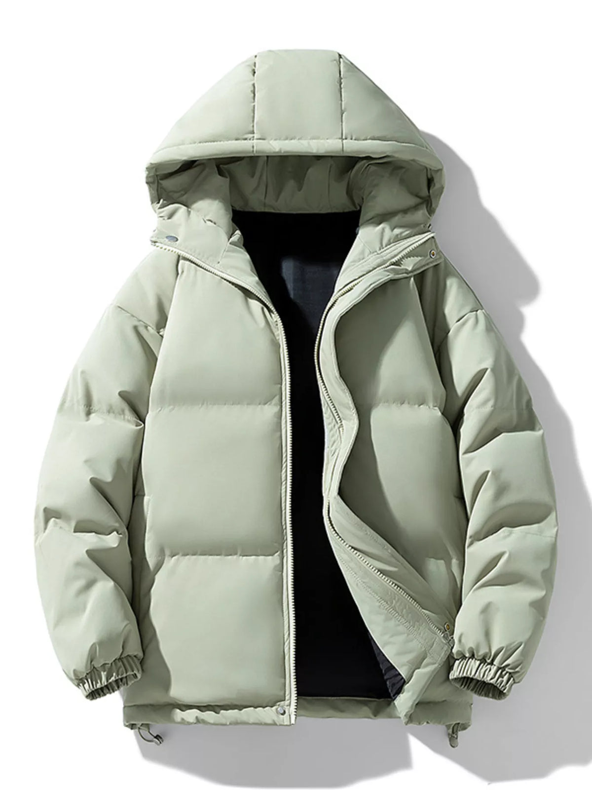 Doudoune à capuche grande taille pour homme avec ourlet à cordon de serrage