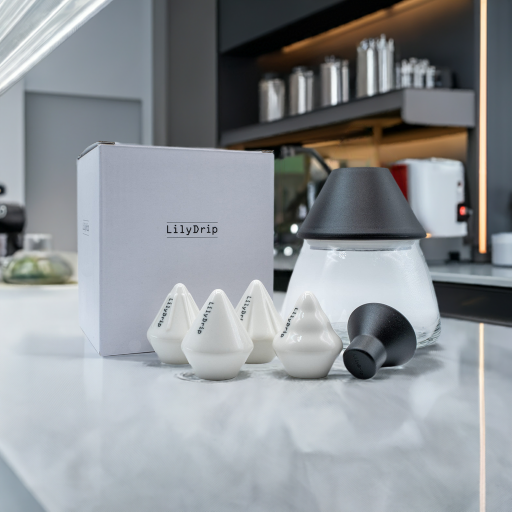 LilyDrip Family Set: Includes LilyDrip, COS, Starflower, & Donut Droplets With Rapid Filter Shaper Glass Container
