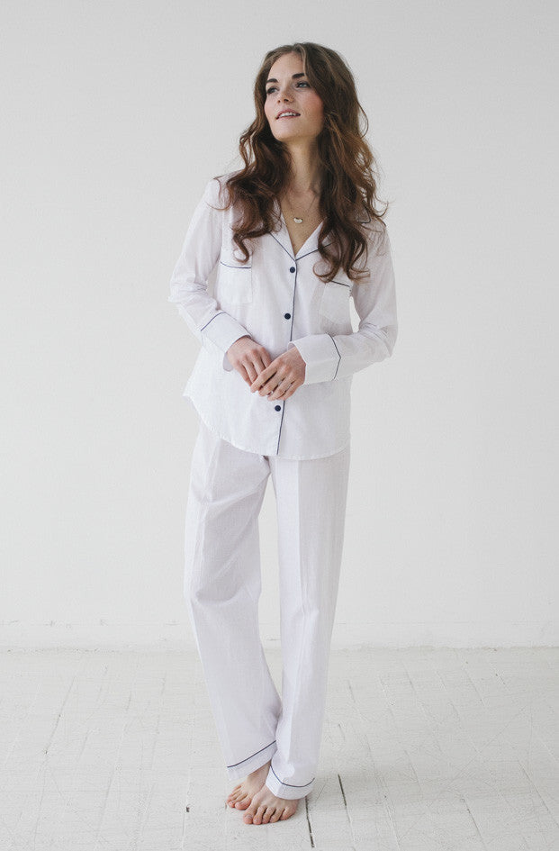 Classic Woven Cotton Pajama Set