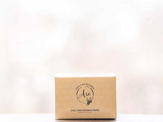 Bougie à la cire d'abeille miel et cannelle | 8 oz