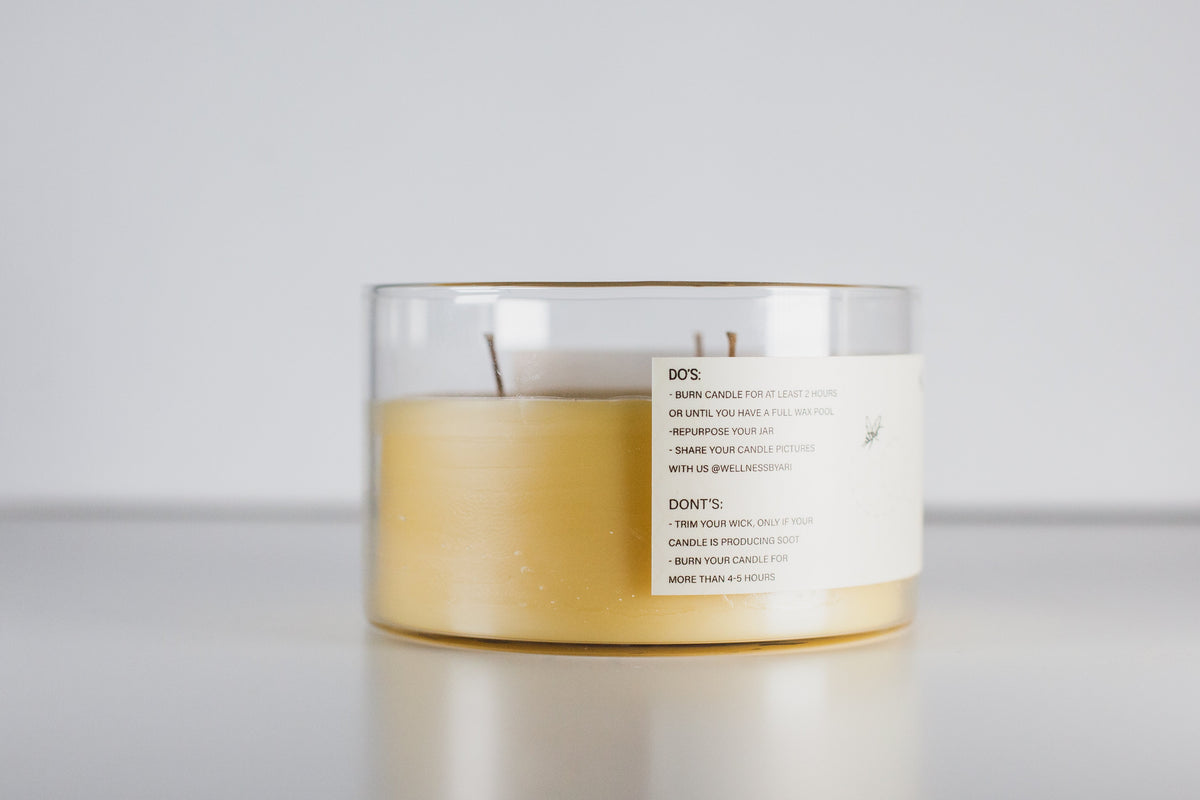 Bougie à la cire d'abeille lavande et vanille | 8 oz