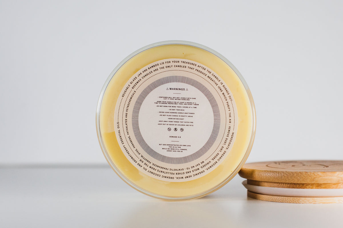 Spearmint Eucalyptus Beeswax Candle |8 oz