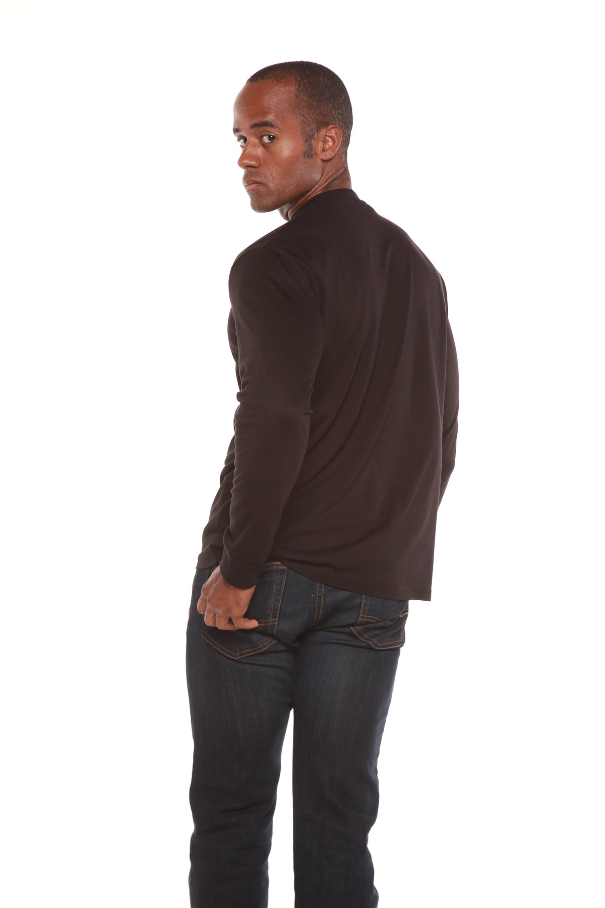 T-shirt à manches longues en viscose de bambou/coton biologique pour homme