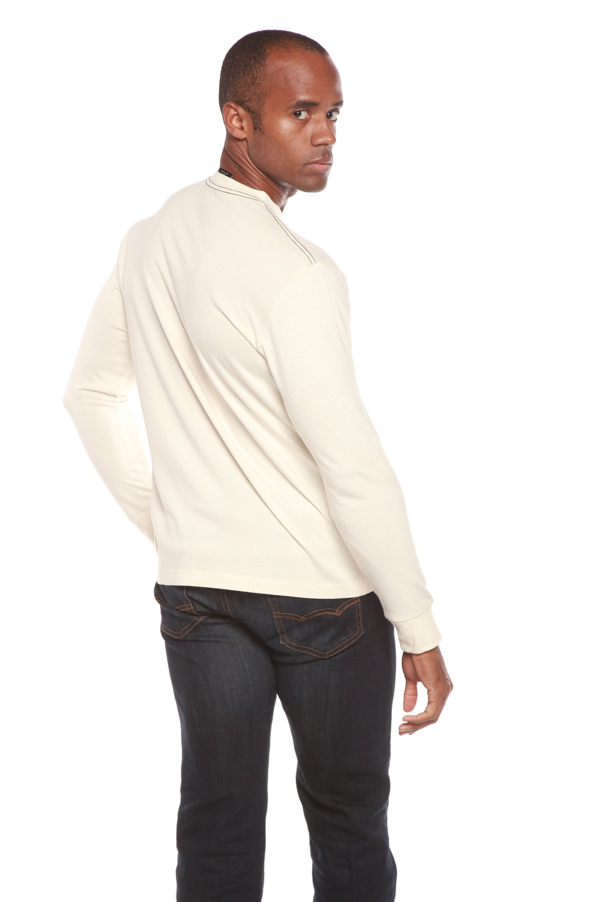 T-shirt à manches longues en viscose de bambou/coton biologique pour homme