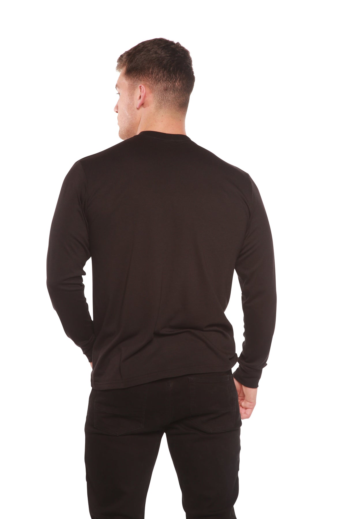 T-shirt à manches longues en viscose de bambou/coton biologique pour homme
