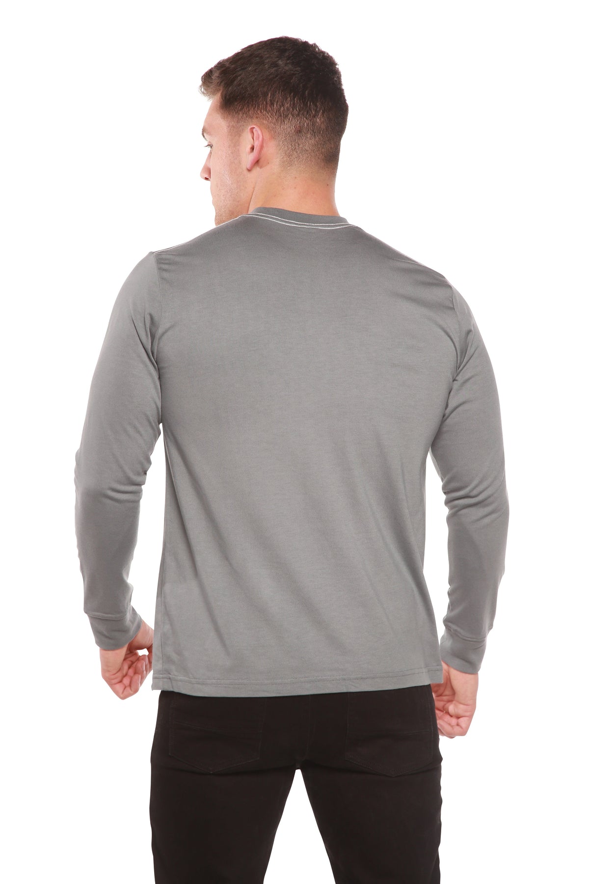 T-shirt à manches longues en viscose de bambou/coton biologique pour homme