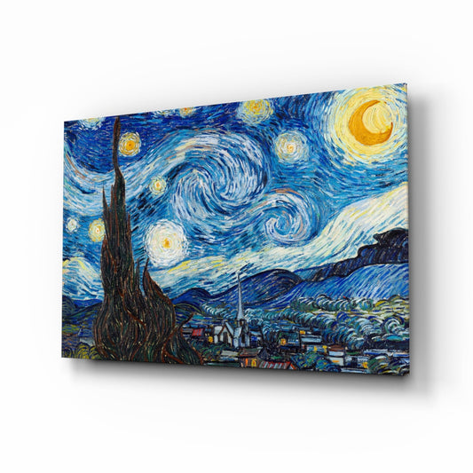 Tableau en verre La Nuit étoilée de Van Gogh