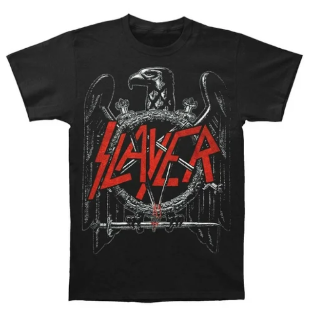 T-shirt Slayer Large Black Eagle pour homme sous licence officielle