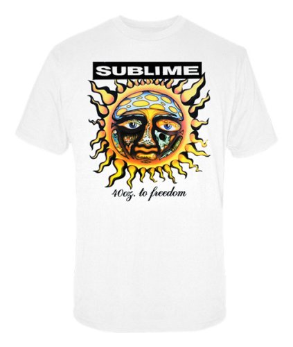 Sublime Sun Logo Mens T-shirt- Black / White / Blue