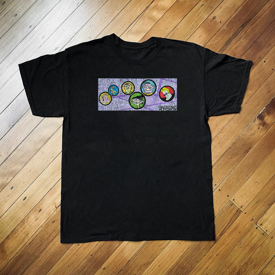 T-shirt noir avec personnages de Cartoon Network