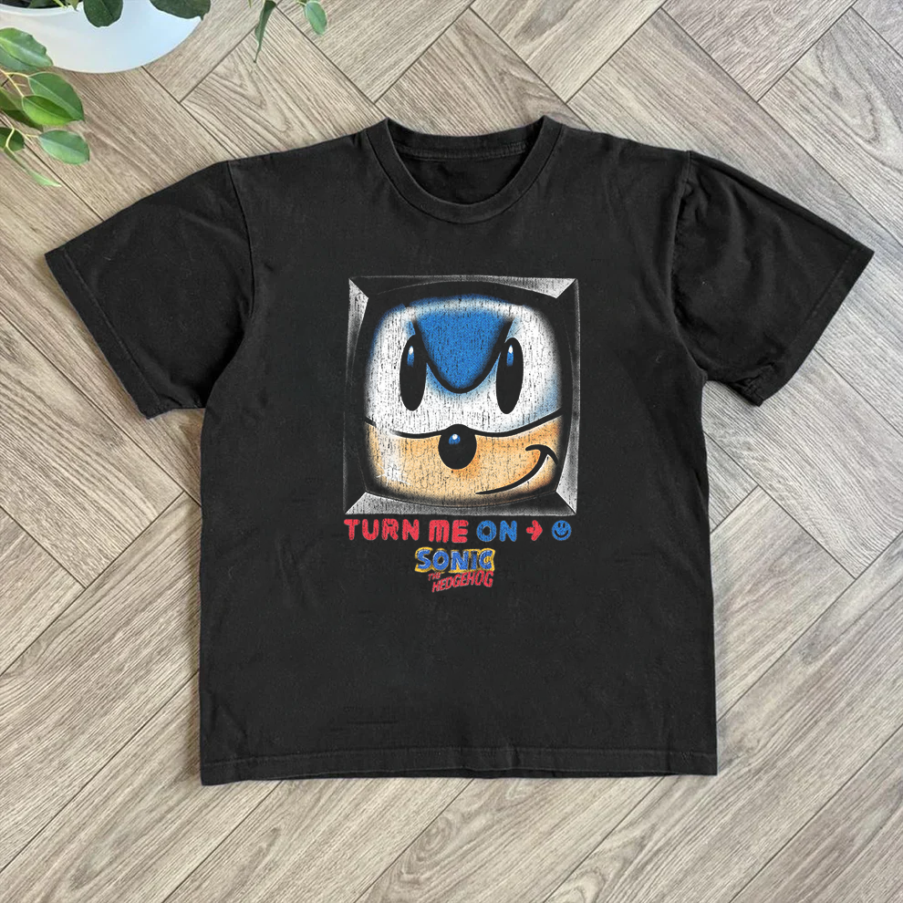 T-shirt noir Sonic Turn Me On